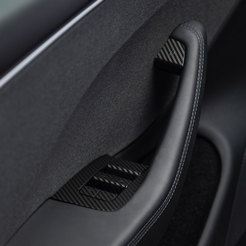 Door Switch Wrap for Model 3 Highland Refresh | Black Carbon Fiber