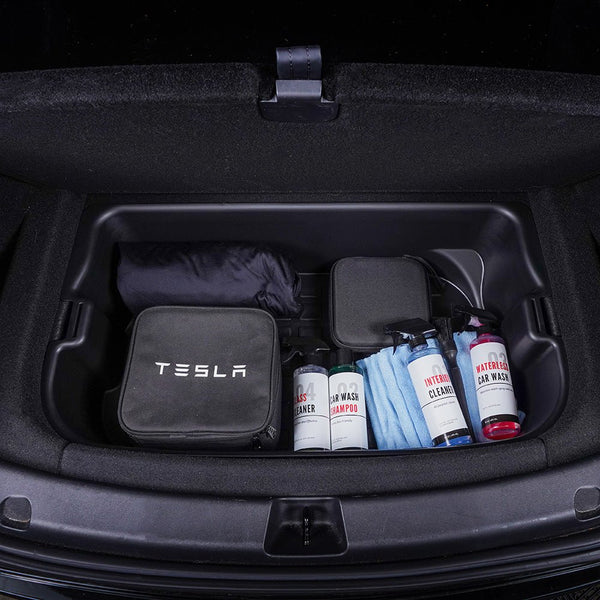 Shop4EV Organiseur de coffre compatible avec Tesla Model 3 et Model Y Boîte  de rangement de coffre pliable
