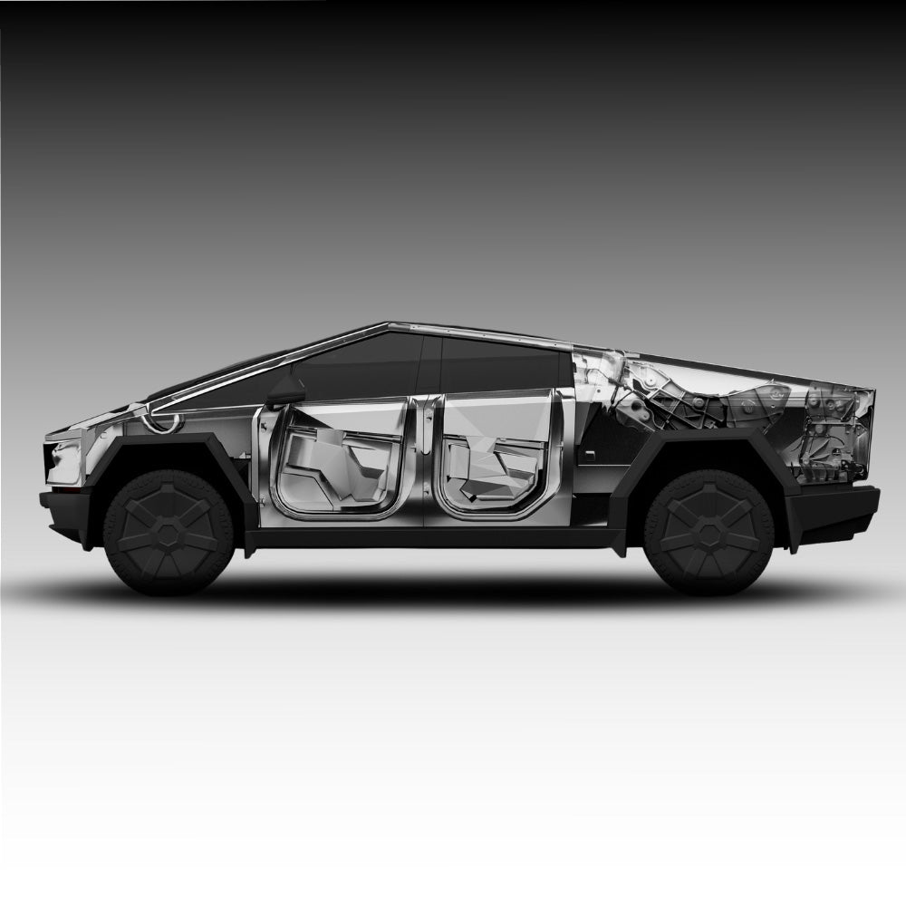 テスラ modelY用 サイバートラックstyleハンドル(ヒーター付White テスラモデルおよび3用のサイバートラックスタイルの