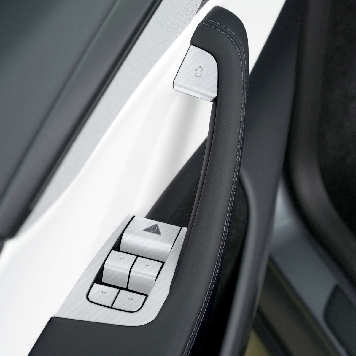 Door Switch Wrap for Model Y Juniper Refresh | White Carbon Fiber  