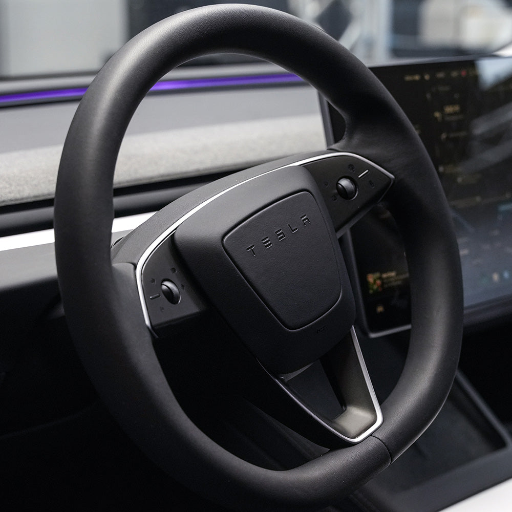 Steering Wheel Wrap for Model 3 Highland Refresh | Black Carbon Fiber