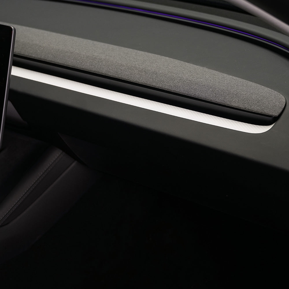 Dashboard Wrap for Model 3 Highland Refresh | White Carbon Fiber