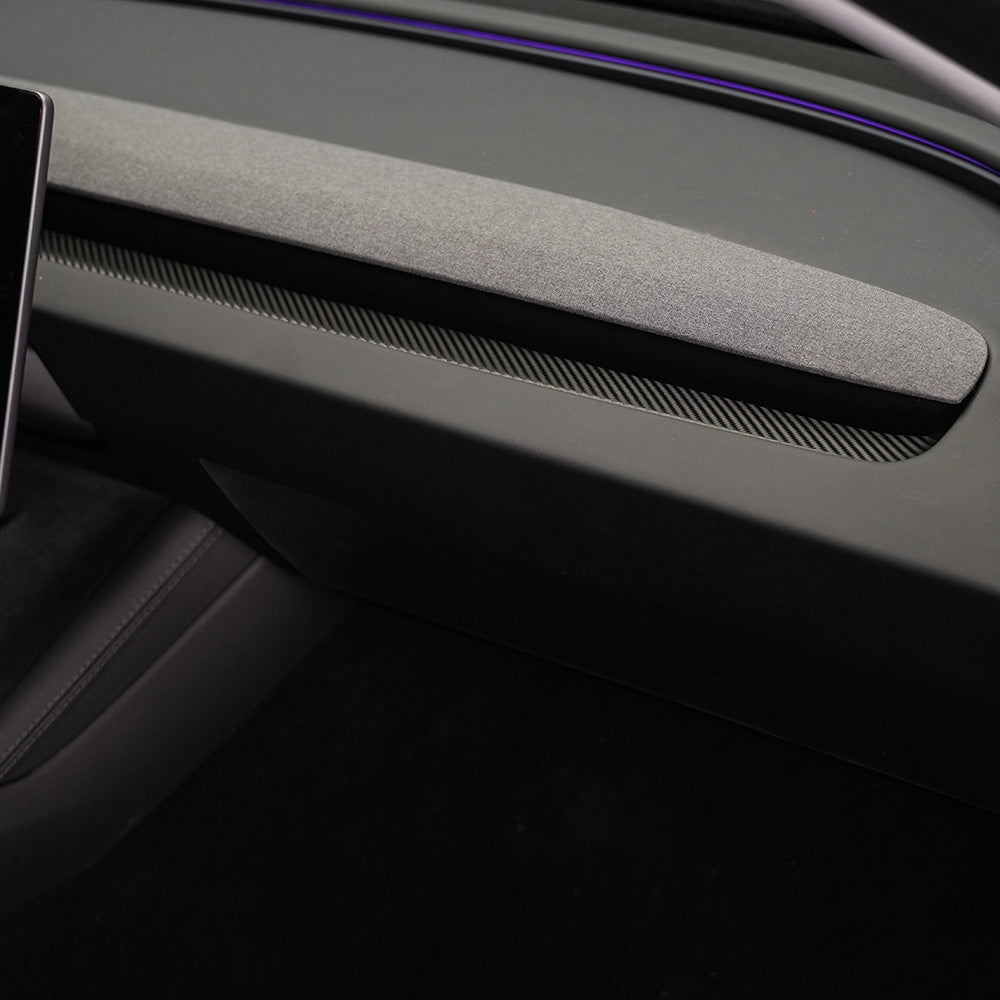 Dashboard Wrap for Model 3 Highland Refresh | Black Carbon Fiber