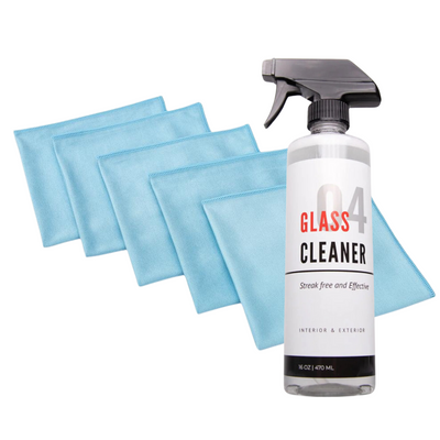 Glass Cleaning Bundle (1 Cleaner + 5 Pack Microfiber)