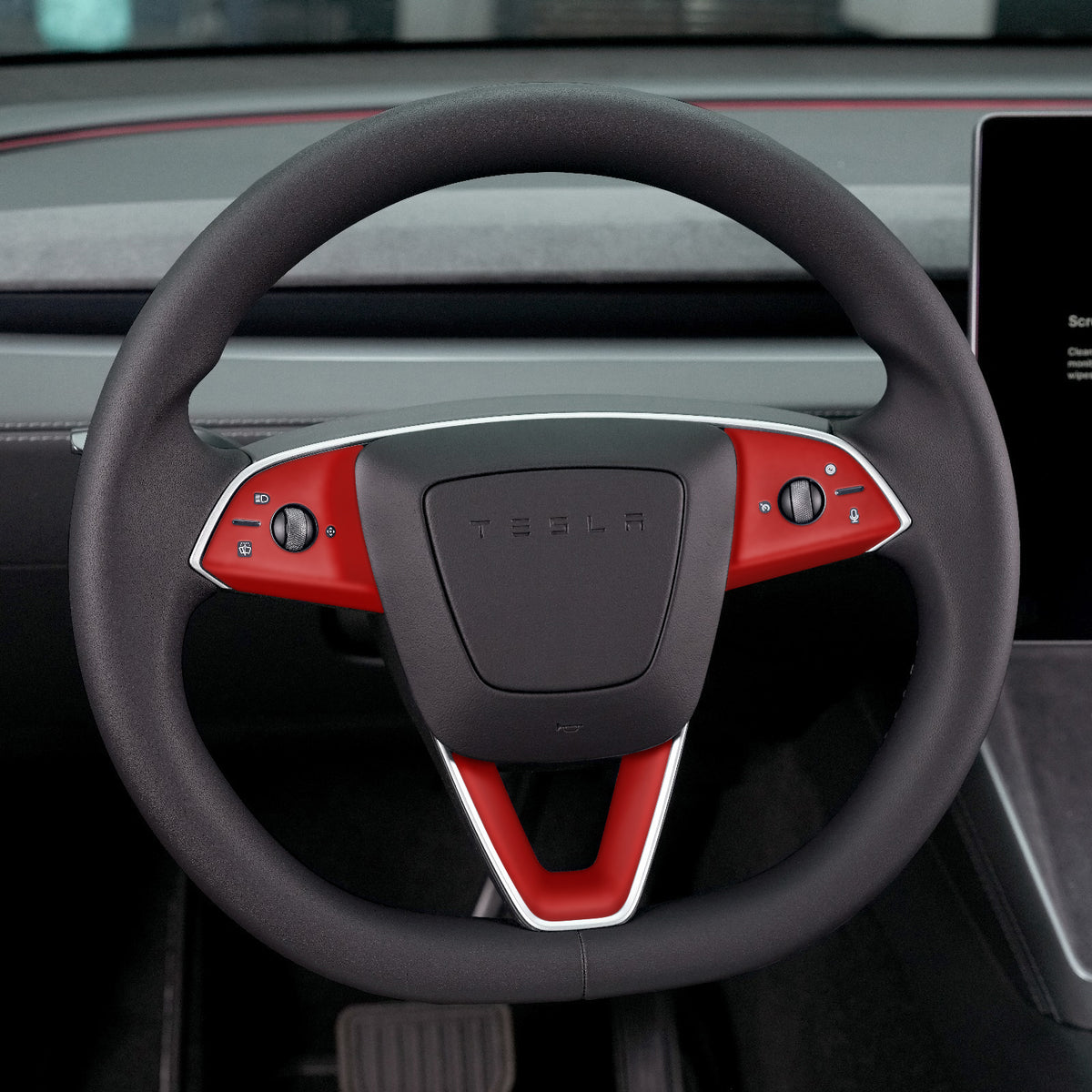 Steering Wheel Wrap for Model Y Juniper Refresh | Satin Red