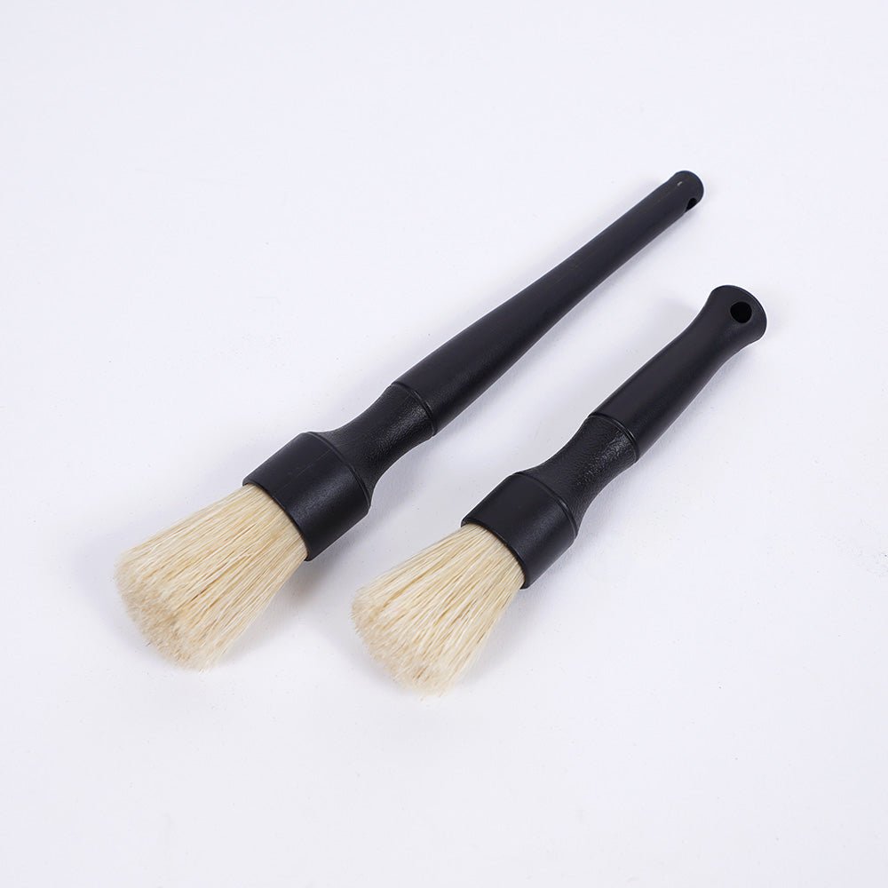 RALIS Detail Boars Hair Ultra Soft Car Detail Brushes Car Detailing Brush -  Set of 3 Pcs Different Sizes NO Metal Brush Parts for Cleaning Interior