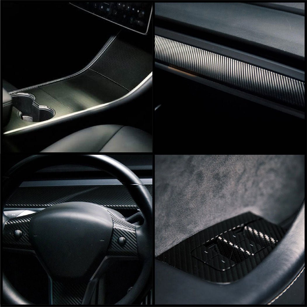 Interior Strips for Tesla for Model Y 2020+ for Model 3 2017-2022 Carbon  Fiber Charging Port Panel Trim Cover Car Retrofitting Accessories Sticker  Decorative Trim Cover (Color : Black) : : Automotive