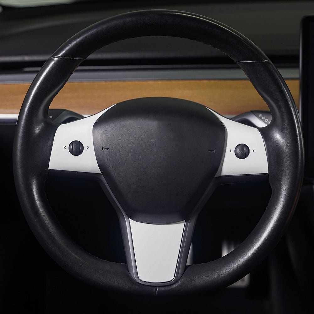 Steering Wheel Wrap for Model 3 / Y -TB-3Y-SW-STNWHT- TESBROS
