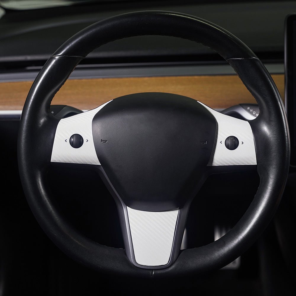 Steering Wheel Wrap for Model 3 / Y -TB-3Y-SW-WHTCF- TESBROS
